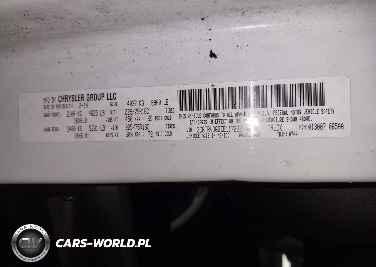 2014 Ram Promaster 2500 High Roof VIN:3C6TRVDG2EE117222 - 9