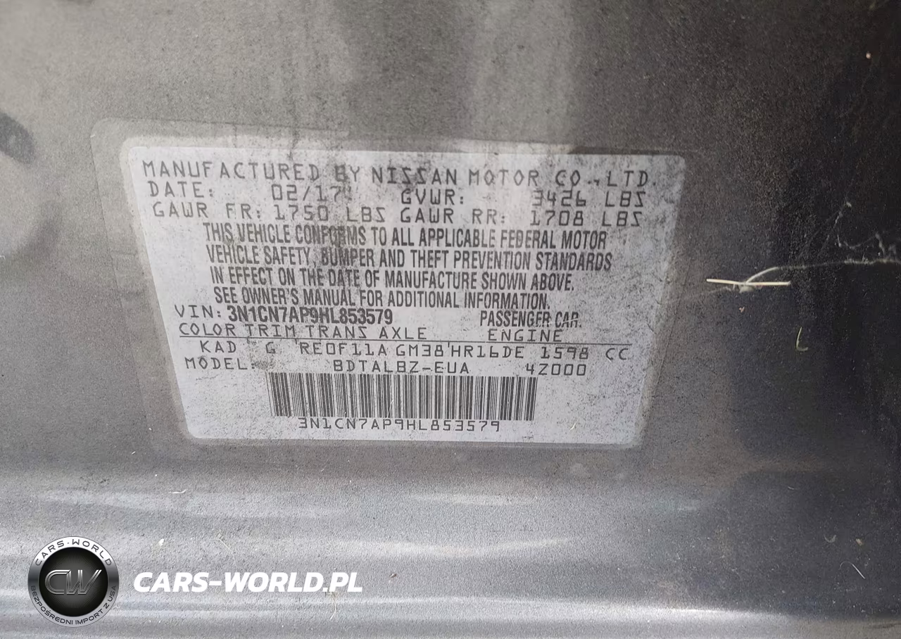 2017 Nissan Versa 1.6 Sv VIN:3N1CN7AP9HL853579 - 9