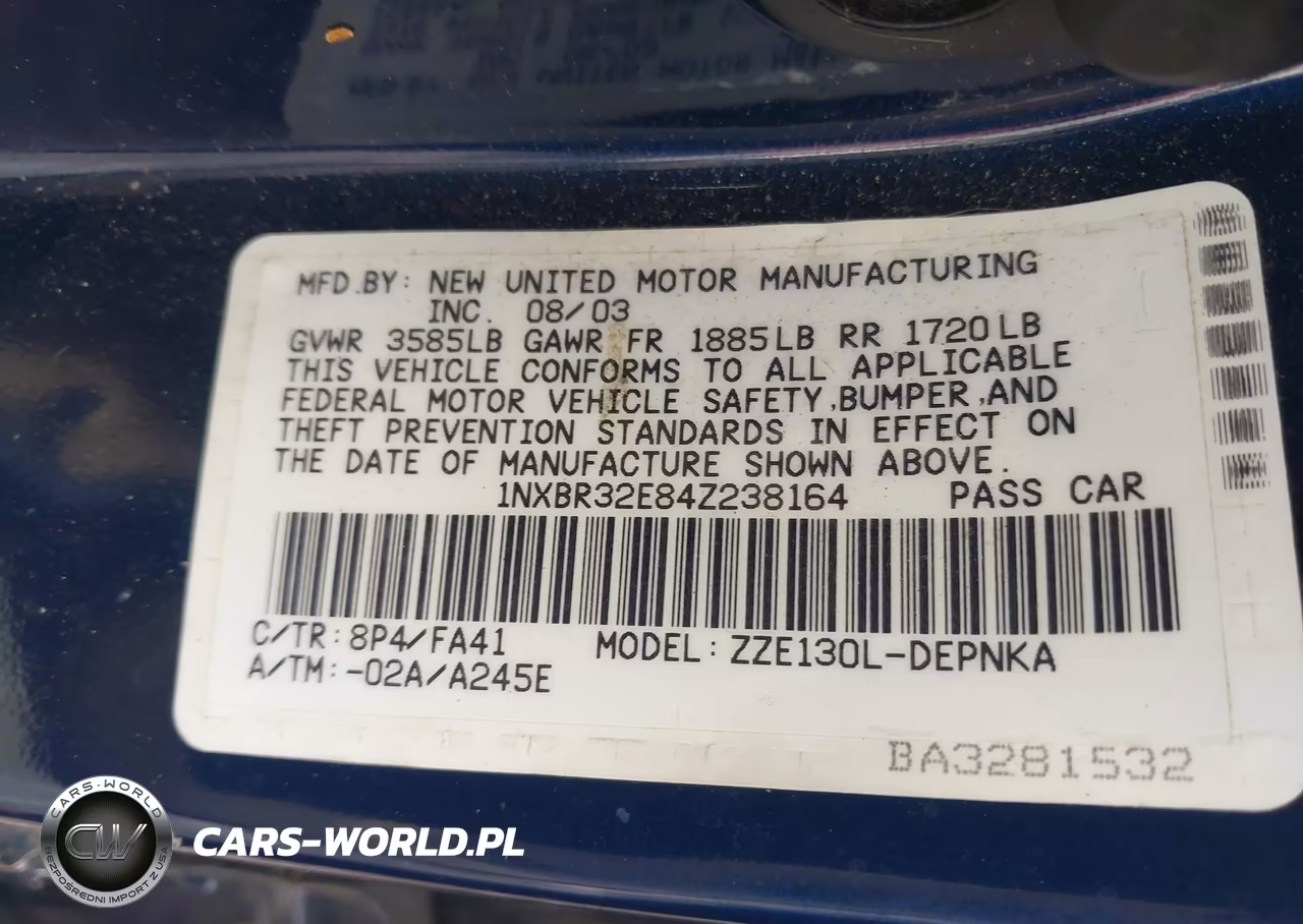 2004 Toyota Corolla Le VIN:1NXBR32E84Z238164 - 9