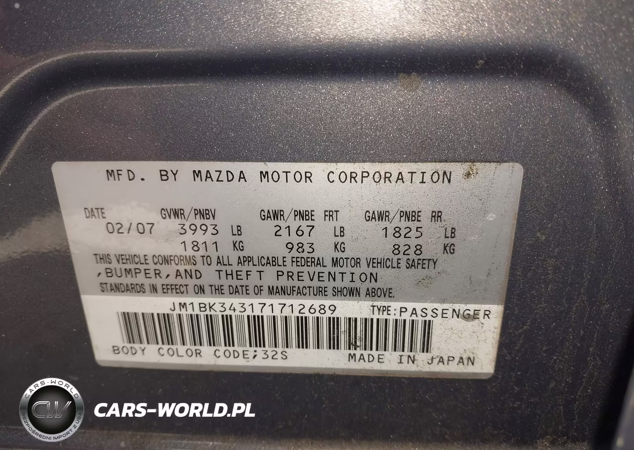 2007 Mazda Mazda3 S Grand Touring VIN:JM1BK343171712689 - 9