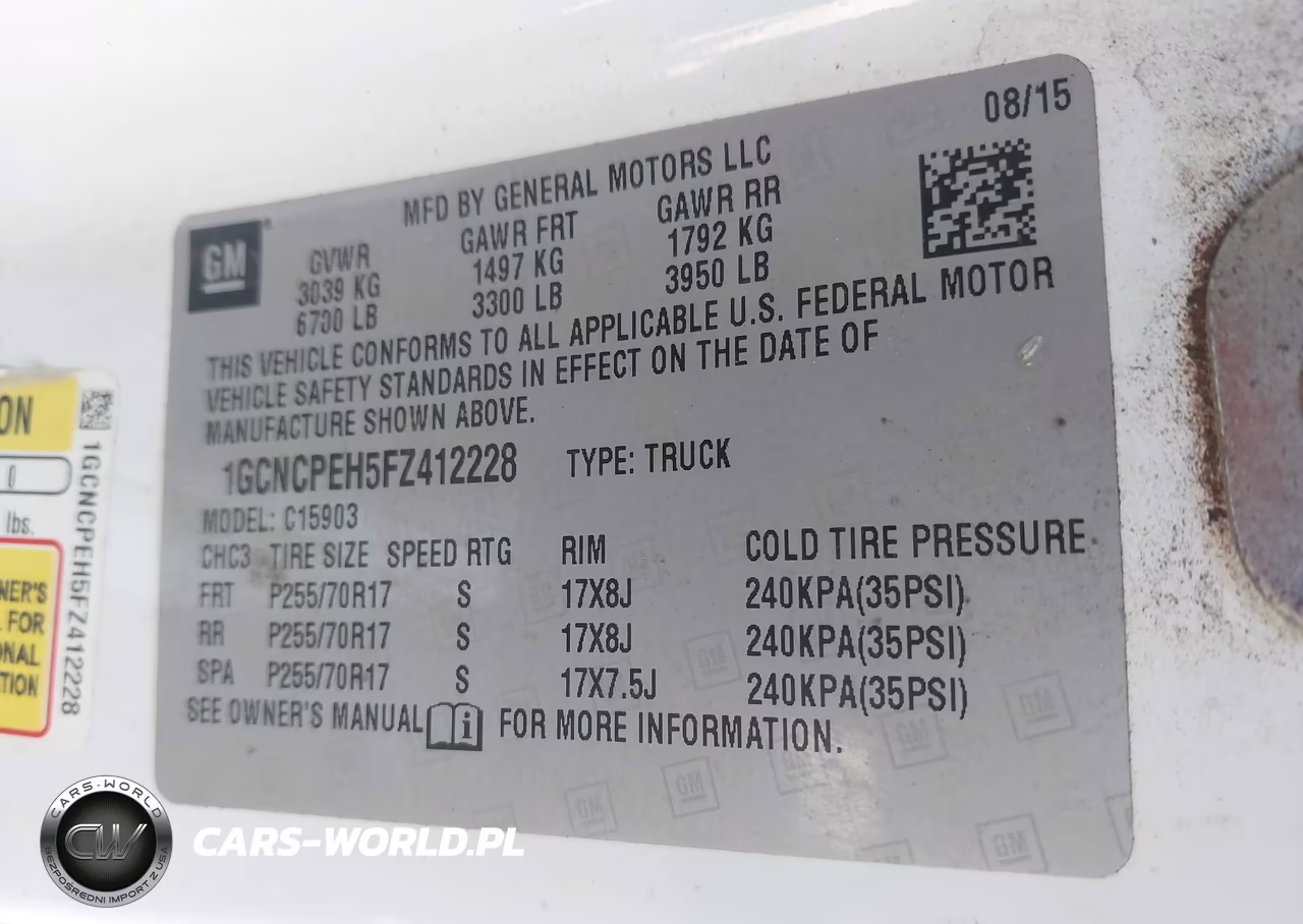 2015 Chevrolet Silverado 1500 Wt VIN:1GCNCPEH5FZ412228 - 9