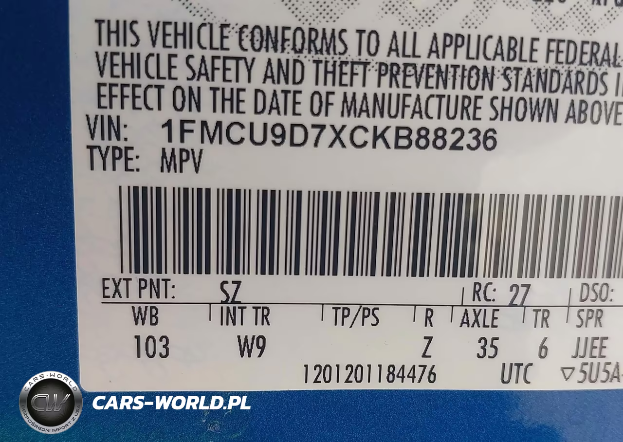 2012 Ford Escape Xlt VIN:1FMCU9D7XCKB88236 - 9
