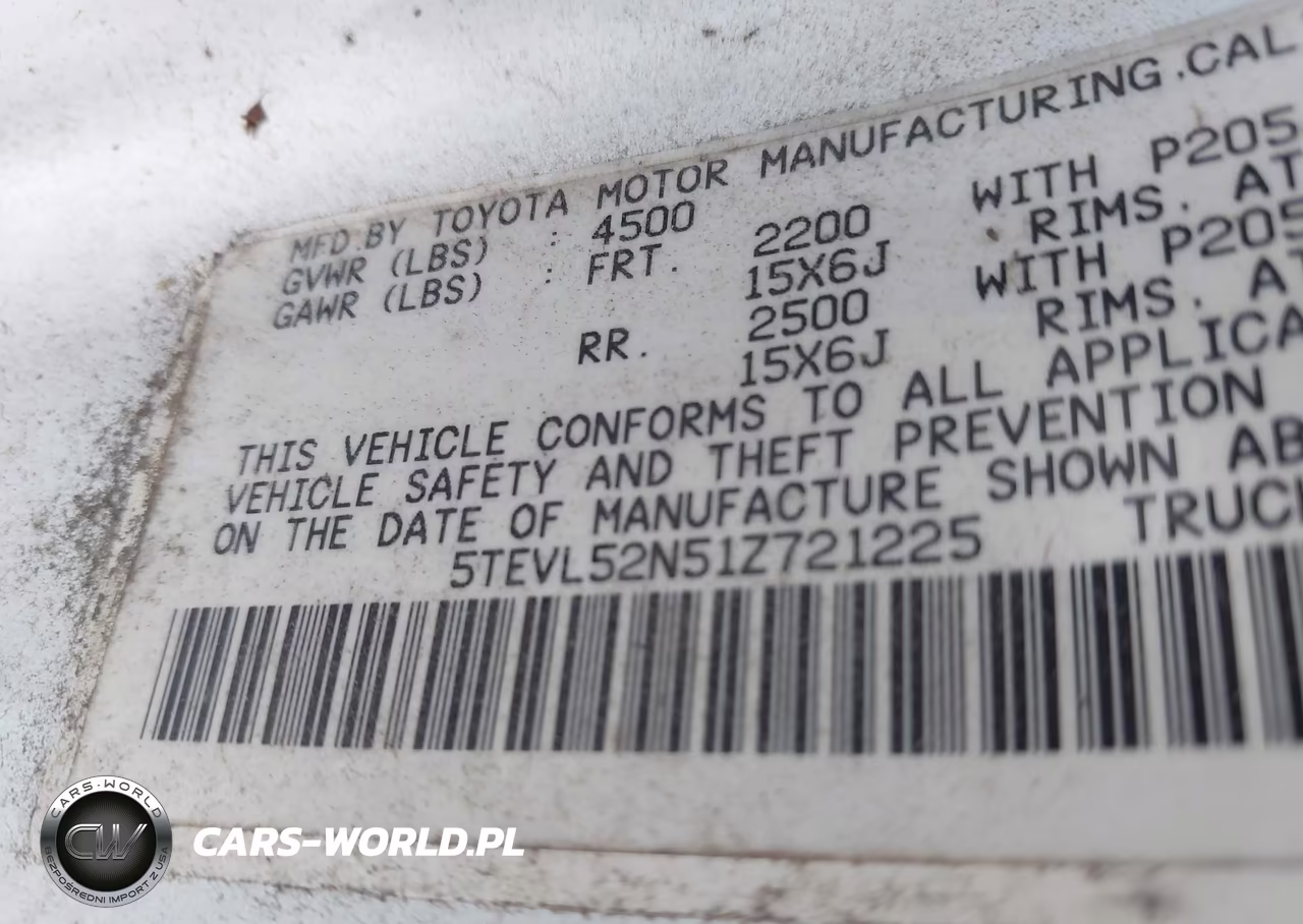 2001 Toyota Tacoma VIN:5TEVL52N51Z721225 - 9