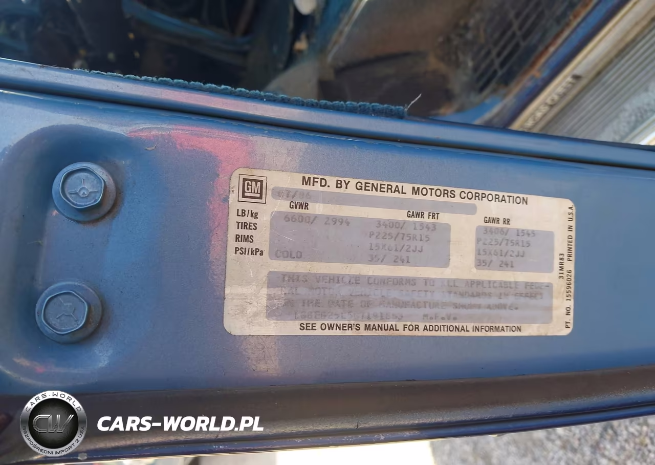 1986 Chevrolet G20 VIN:1G8EG25L5G7191863 - 9