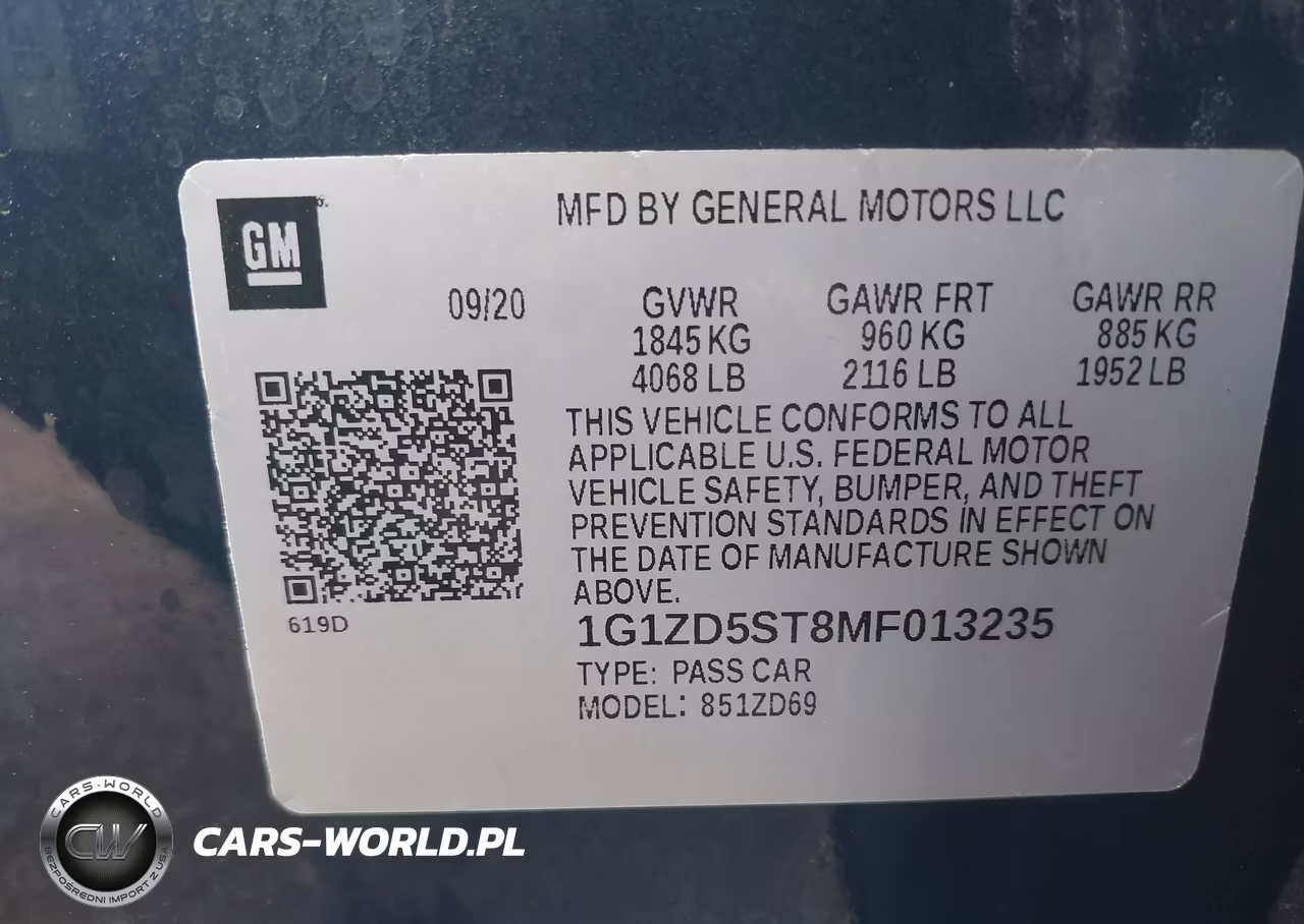 2021 Chevrolet Malibu Fwd Lt VIN:1G1ZD5ST8MF013235 - 9