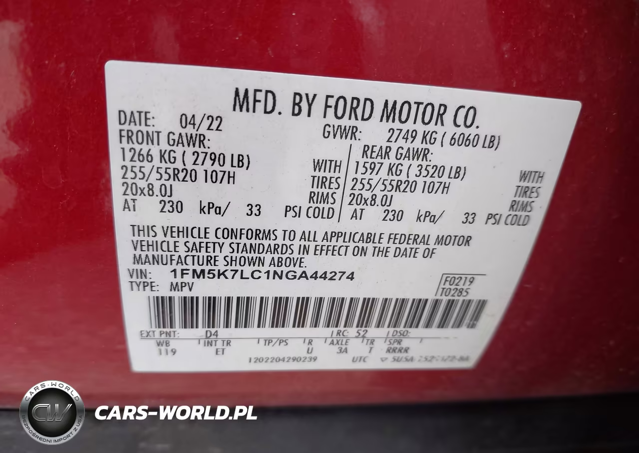 2022 Ford Explorer King Ranch VIN:1FM5K7LC1NGA44274 - 9