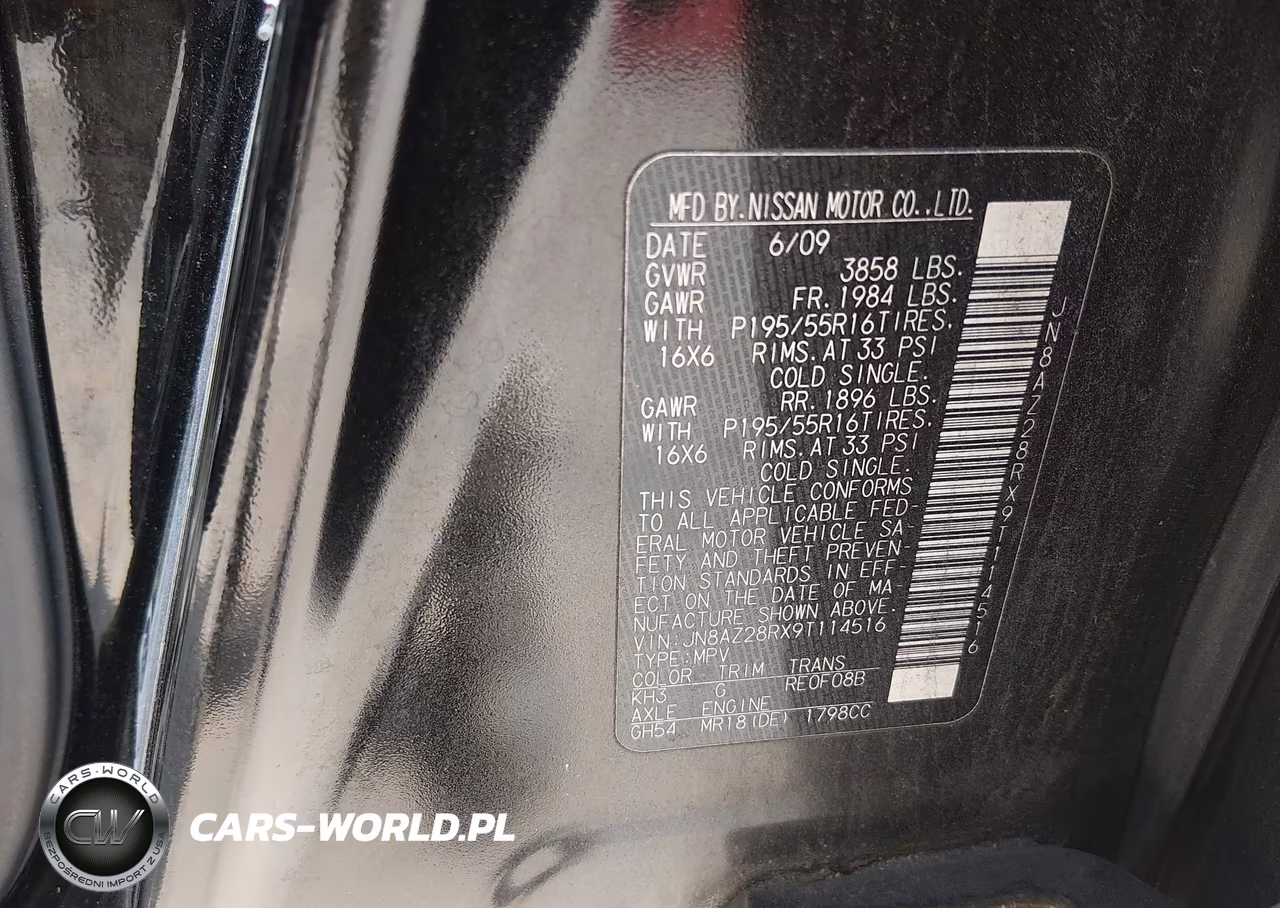 2009 Nissan Cube 1.8Sl VIN:JN8AZ28RX9T114516 - 9