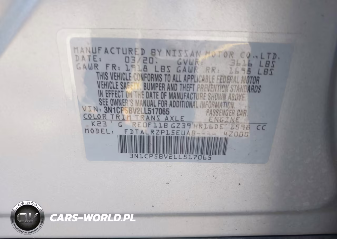 2020 Nissan Kicks S Xtronic Cvt VIN:3N1CP5BV2LL517065 - 9