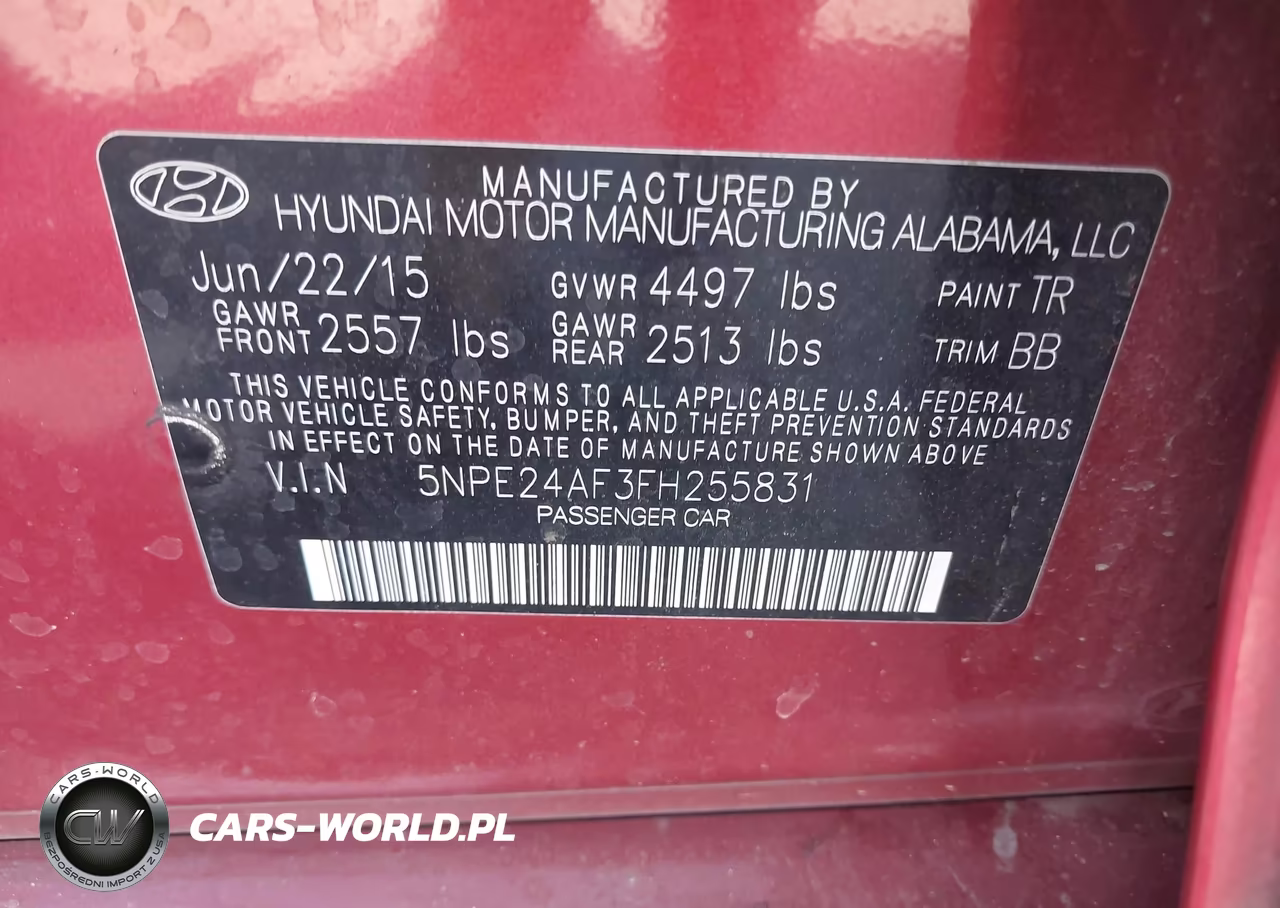 2015 Hyundai Sonata Se VIN:5NPE24AF3FH255831 - 9