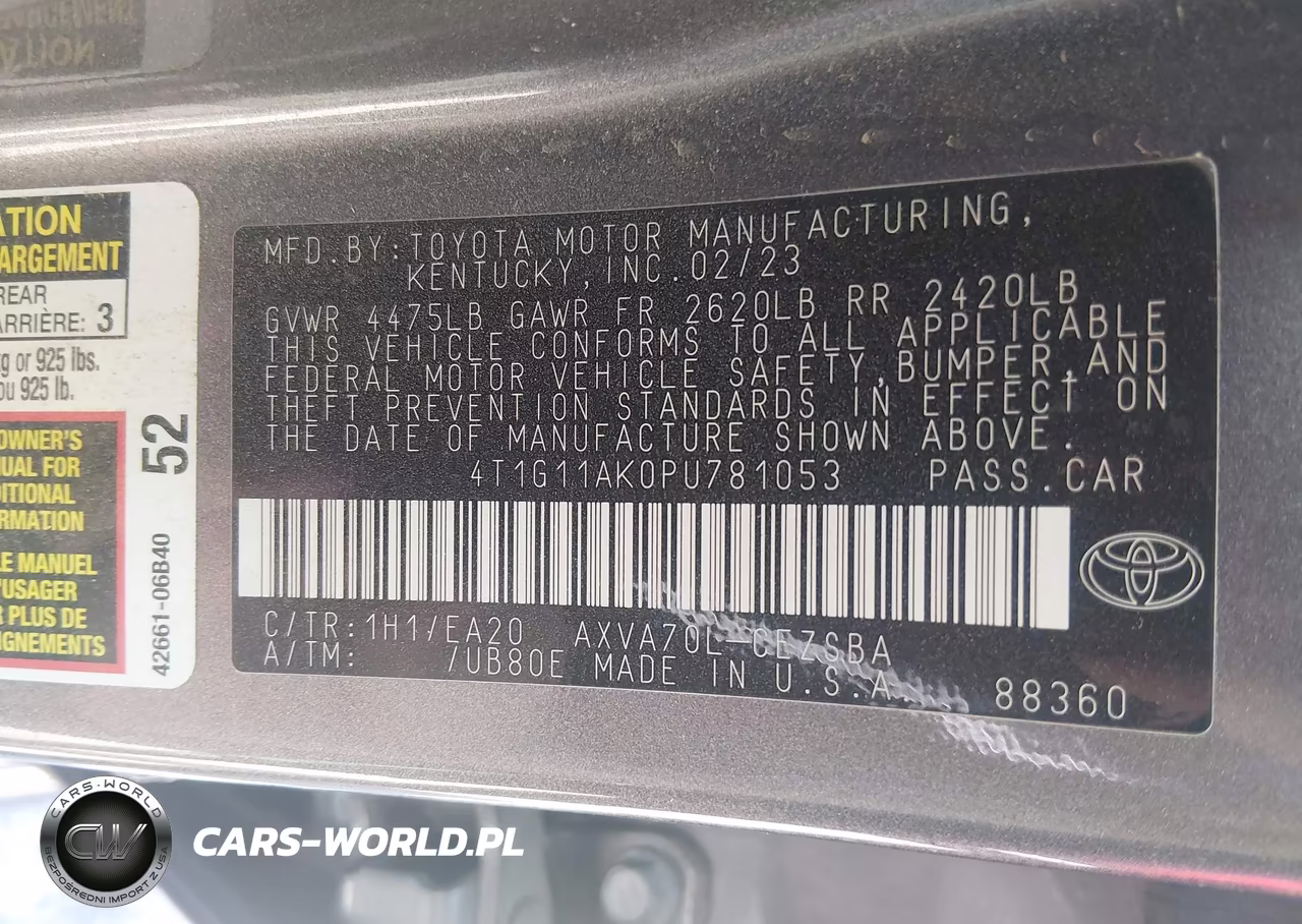 2023 Toyota Camry Se VIN:4T1G11AK0PU781053 - 9