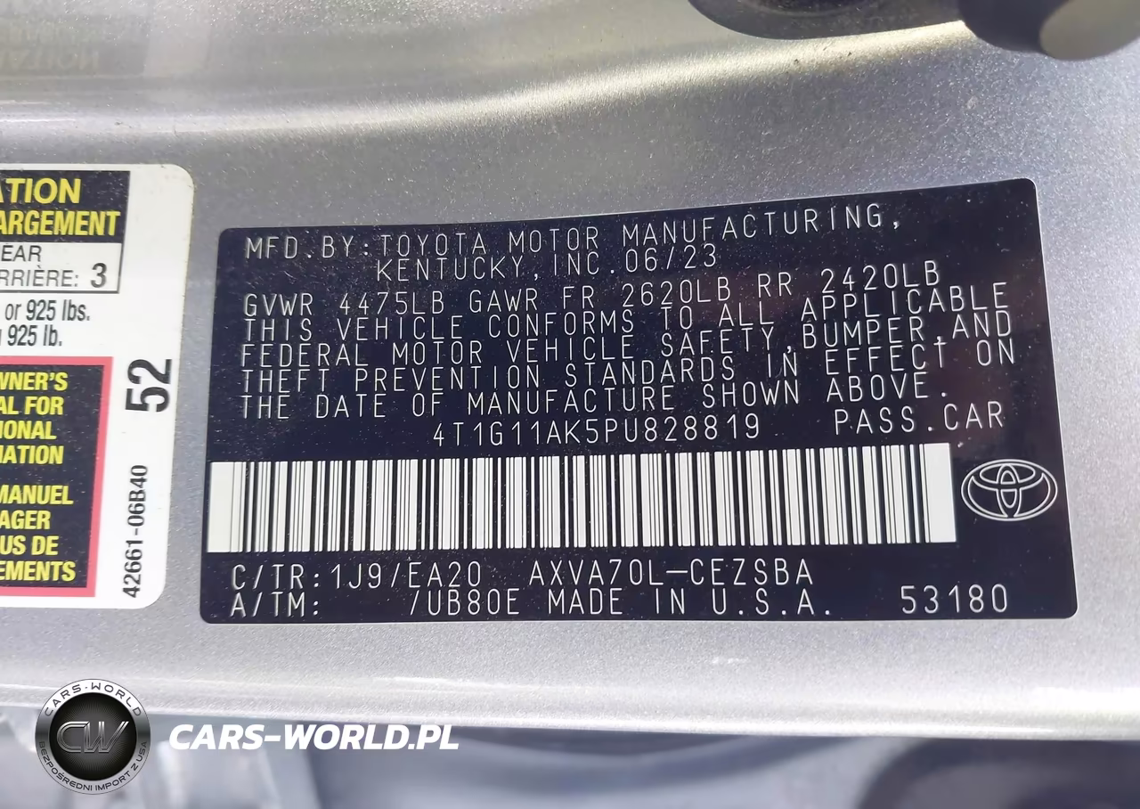 2023 Toyota Camry Se VIN:4T1G11AK5PU828819 - 9