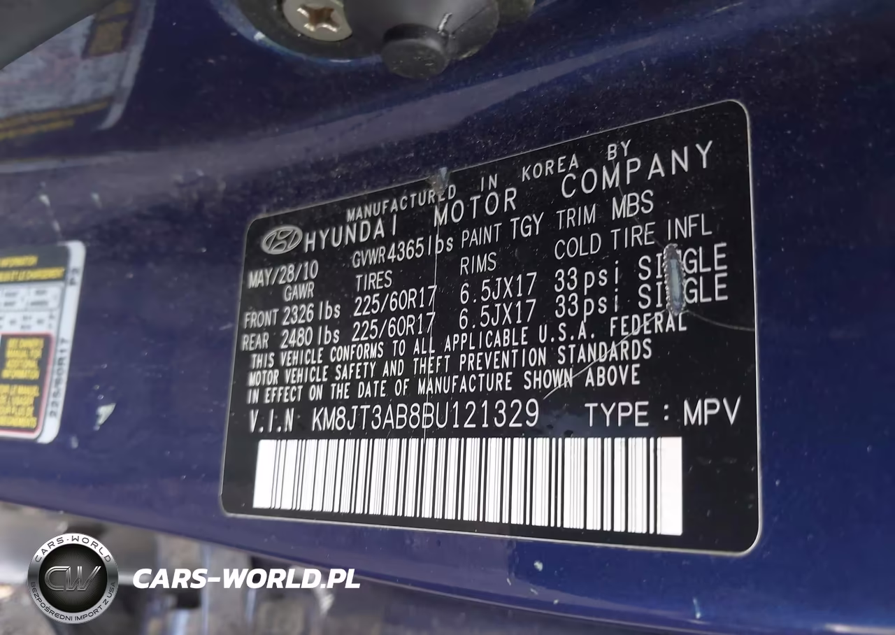 2011 Hyundai Tucson Gl VIN:KM8JT3AB8BU121329 - 9