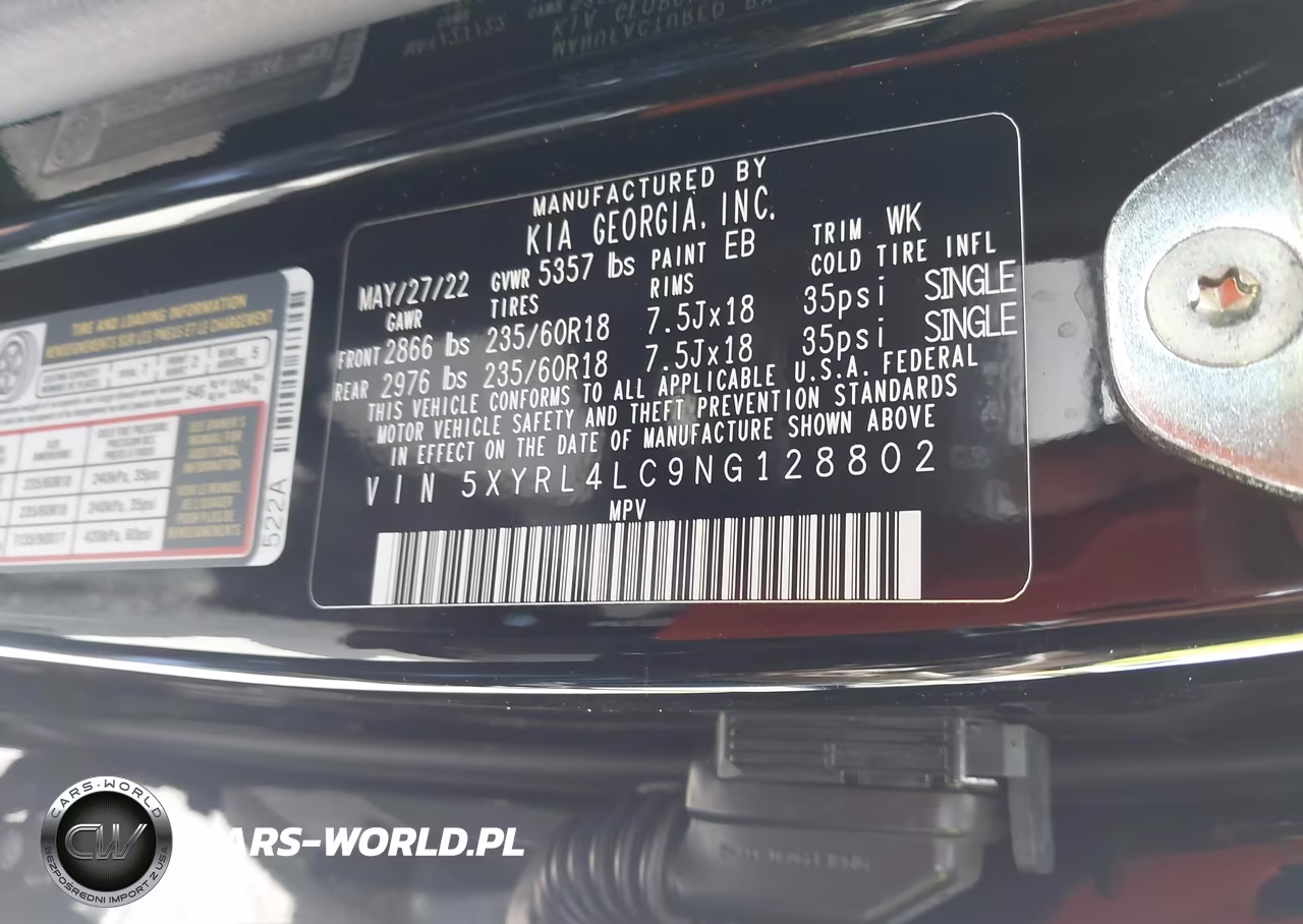 2022 Kia Sorento S VIN:5XYRL4LC9NG128802 - 9