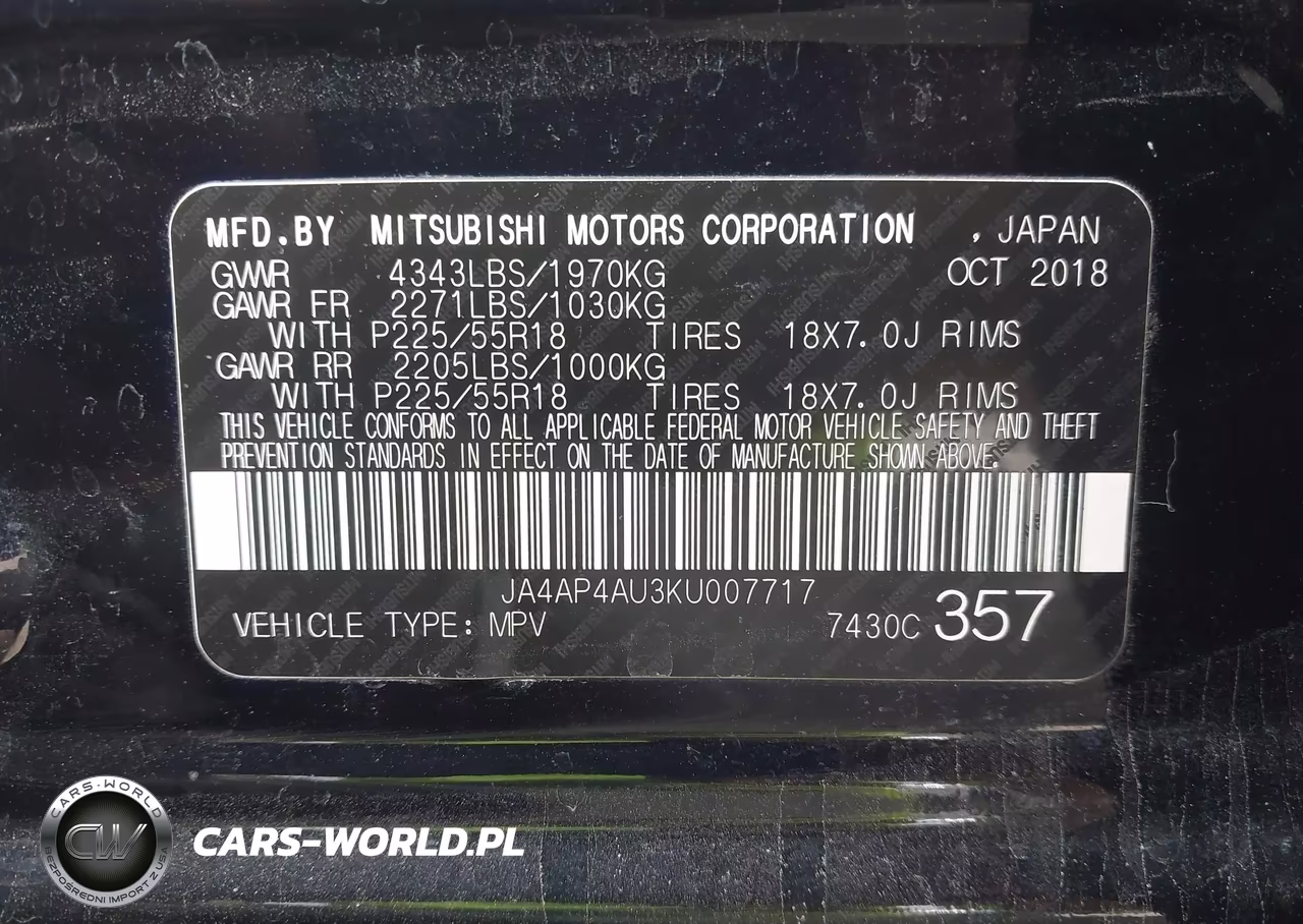 2019 Mitsubishi Outlander Sport 2.0 Se VIN:JA4AP4AU3KU007717 - 9