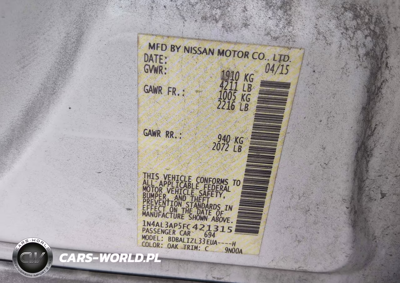 2015 Nissan Altima 2.5 Sv VIN:1N4AL3AP5FC421315 - 9