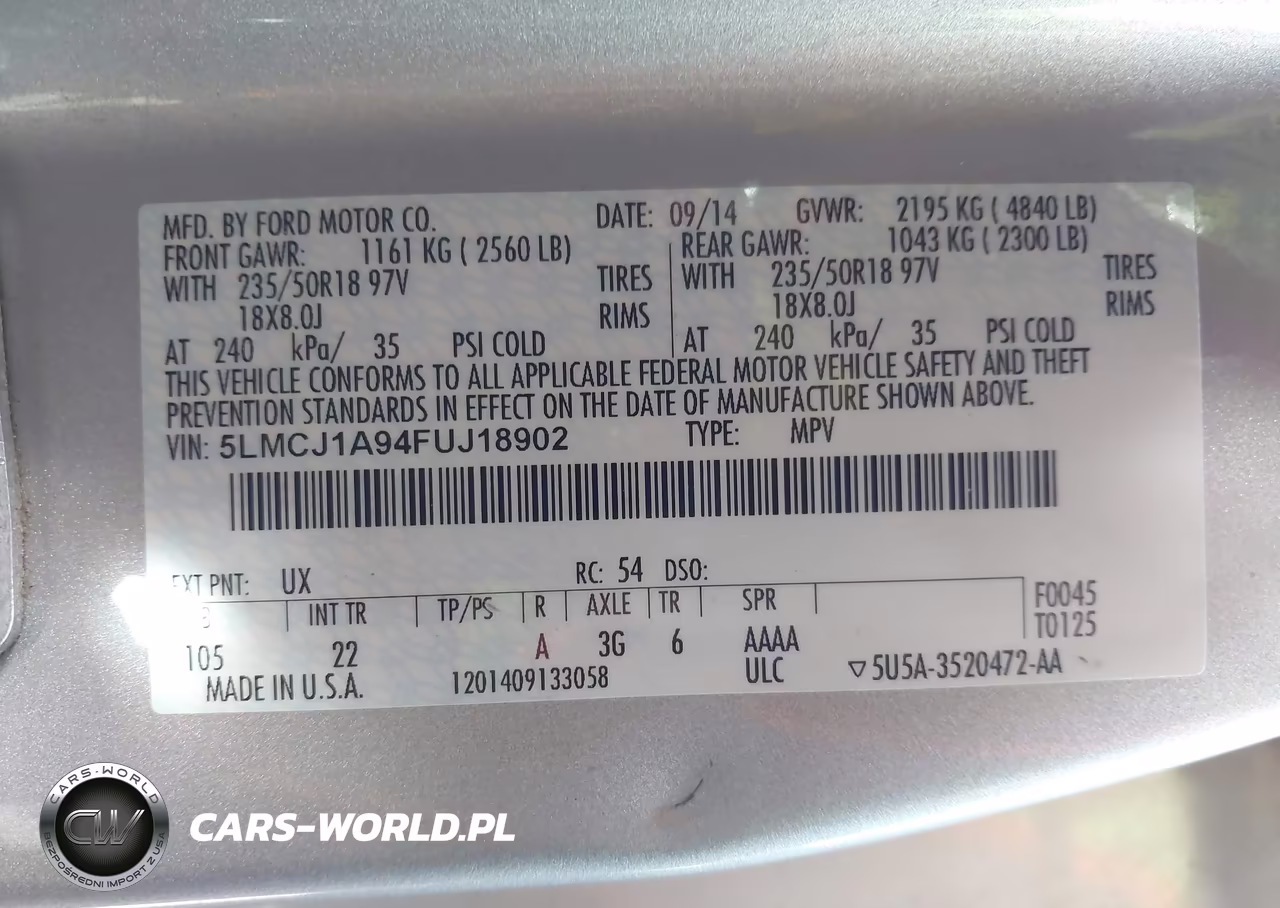 2015 Lincoln Mkc VIN:5LMCJ1A94FUJ18902 - 9