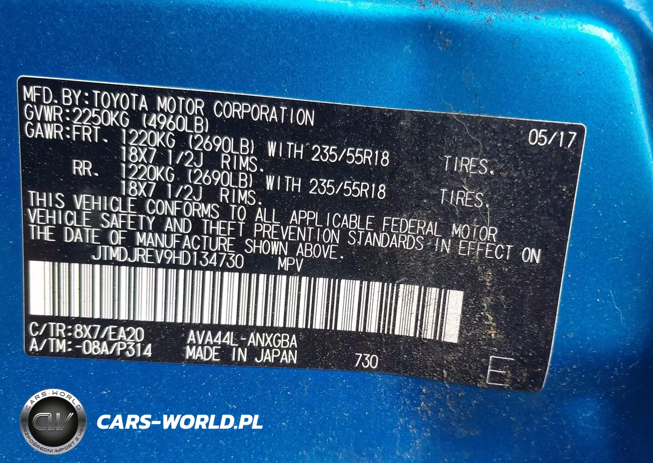 2017 Toyota Rav4 Hybrid Limited VIN:JTMDJREV9HD134730 - 9