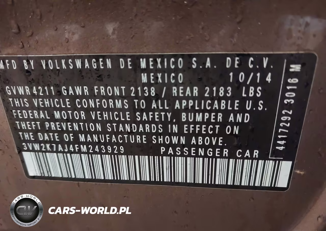 2015 Volkswagen Jetta 2.0L S VIN:3VW2K7AJ4FM243929 - 9