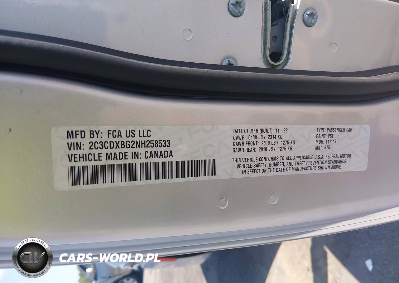 2022 Dodge Charger Sxt Rwd VIN:2C3CDXBG2NH258533 - 9