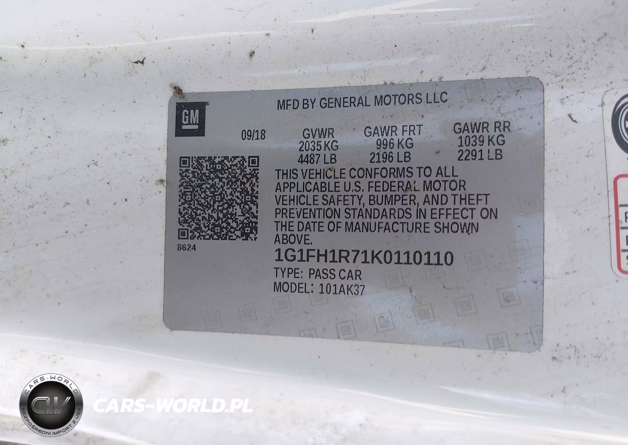 2019 Chevrolet Camaro 2Ss VIN:1G1FH1R71K0110110 - 9