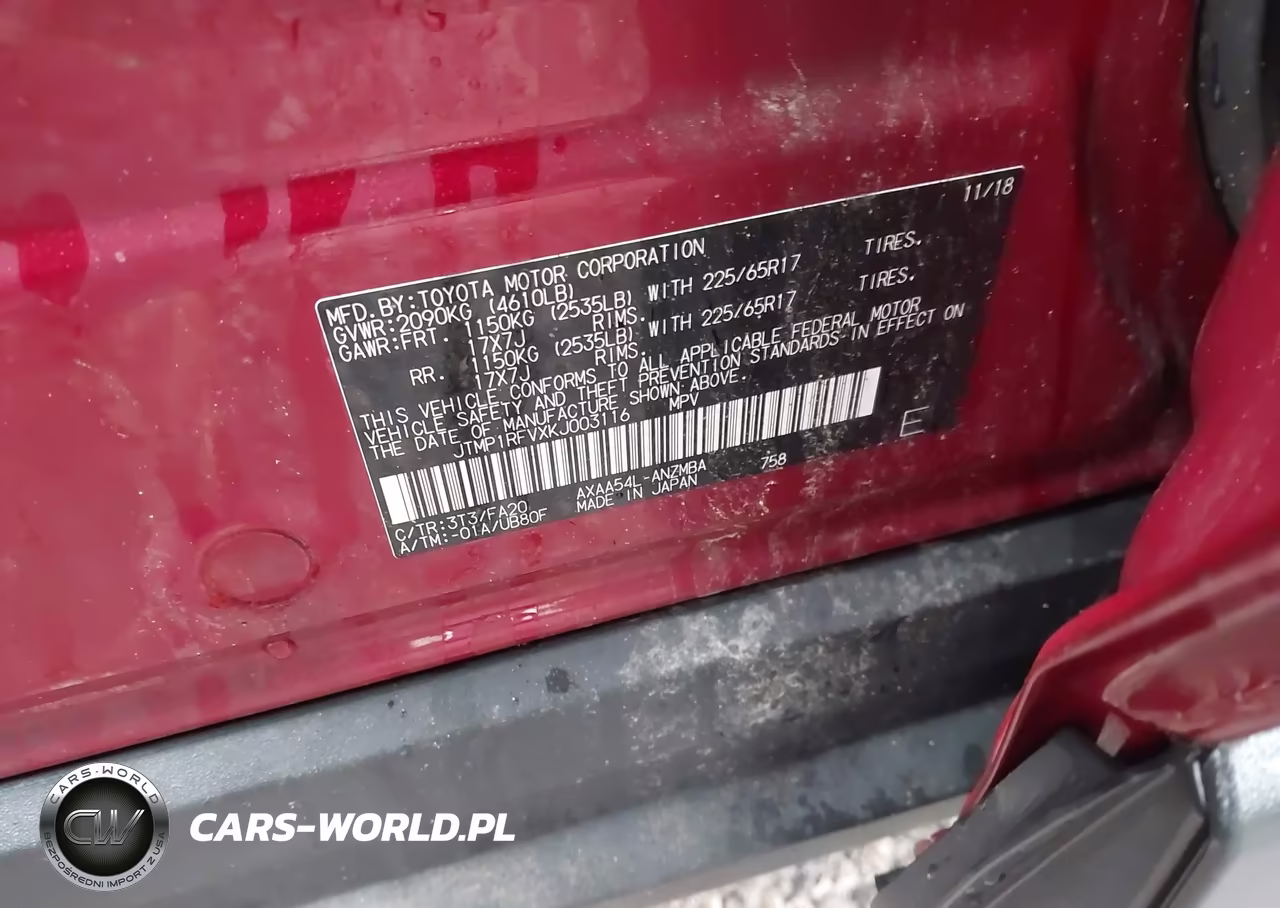 2019 Toyota Rav4 Xle VIN:JTMP1RFVXKJ003116 - 9