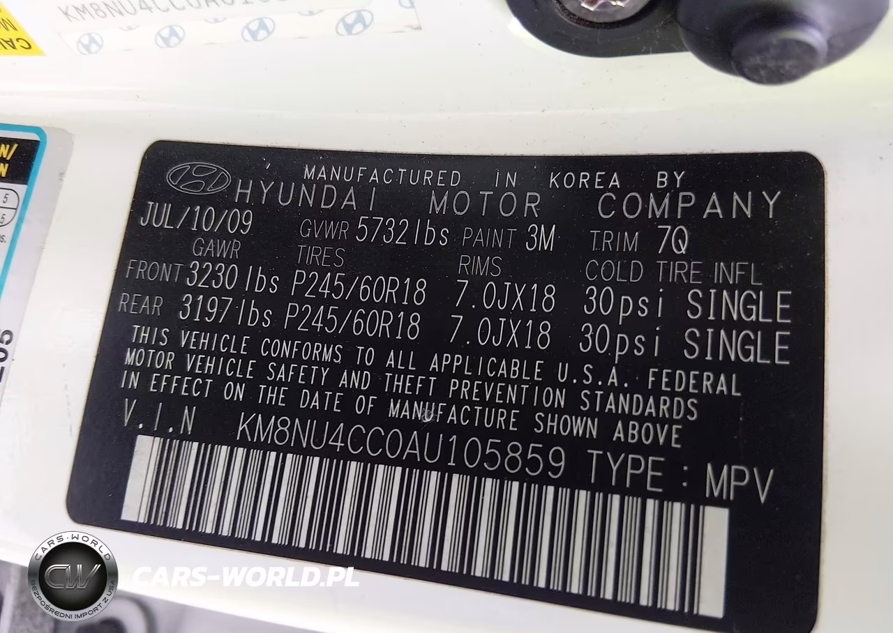 2010 Hyundai Veracruz Limited VIN:KM8NU4CC0AU105859 - 9