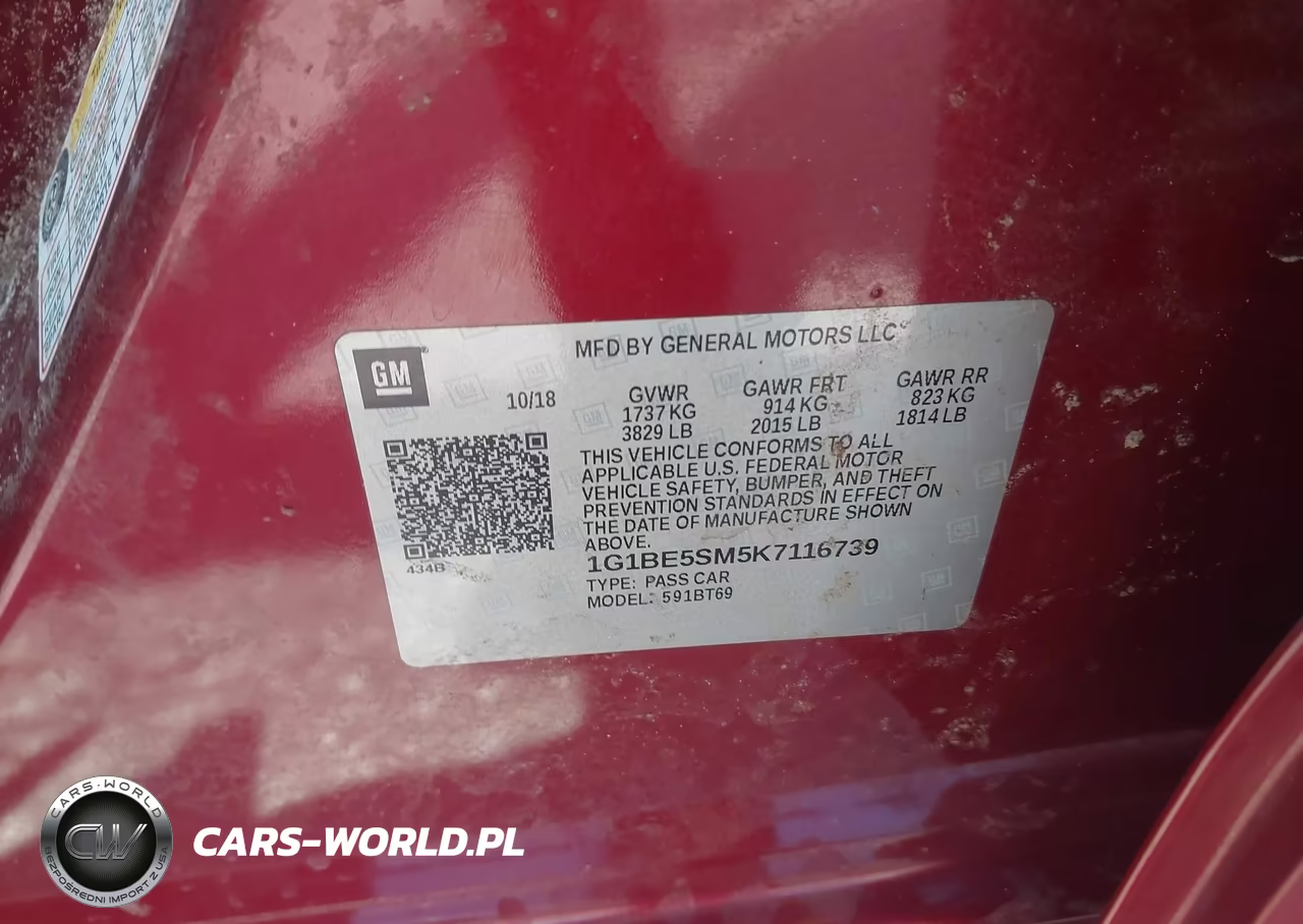 2019 Chevrolet Cruze Lt VIN:1G1BE5SM5K7116739 - 9