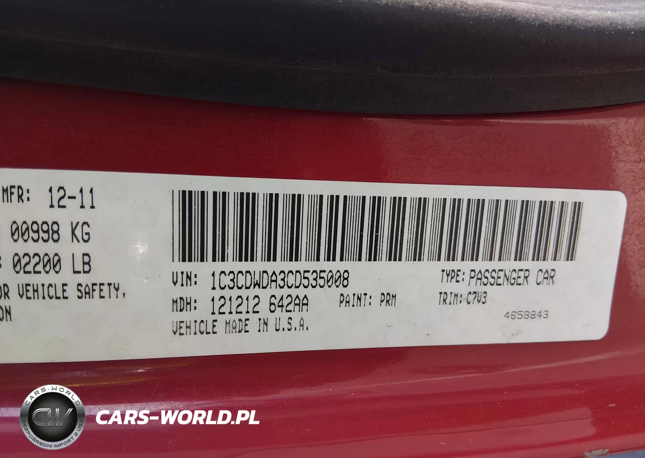 2012 Dodge Caliber Sxt VIN:1C3CDWDA3CD535008 - 9