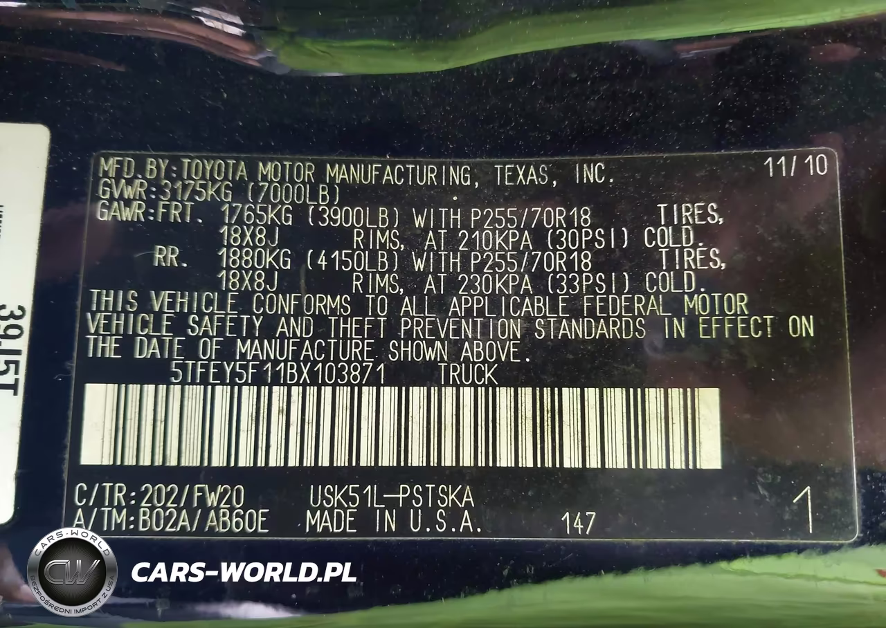 2011 Toyota Tundra Grade 5.7L V8 VIN:5TFEY5F11BX103871 - 9
