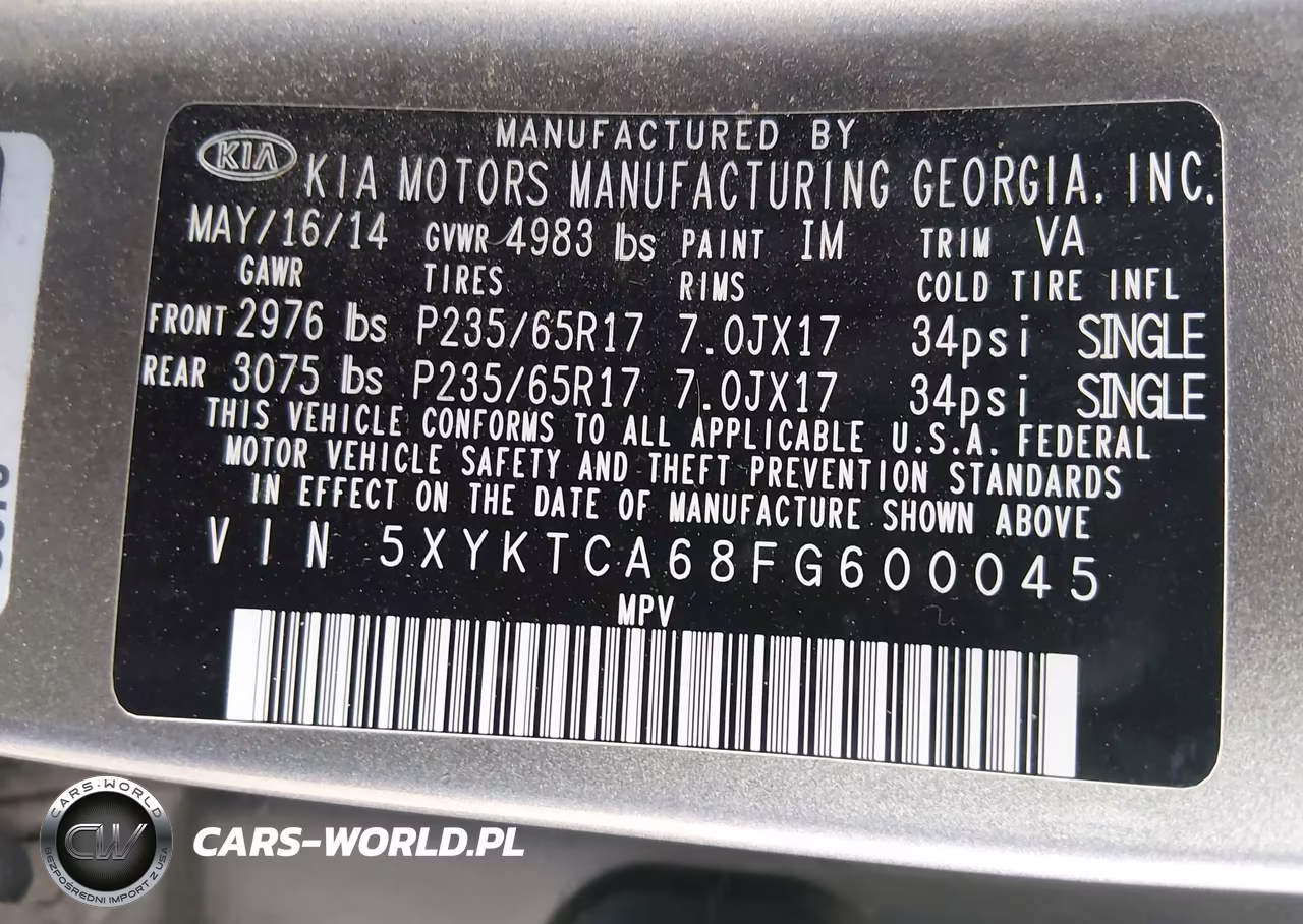 2015 Kia Sorento Lx VIN:5XYKTCA68FG600045 - 9