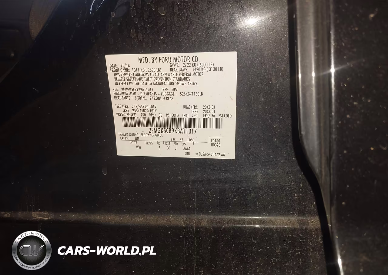 2019 Ford Flex Sel VIN:2FMGK5C89KBA11017 - 9