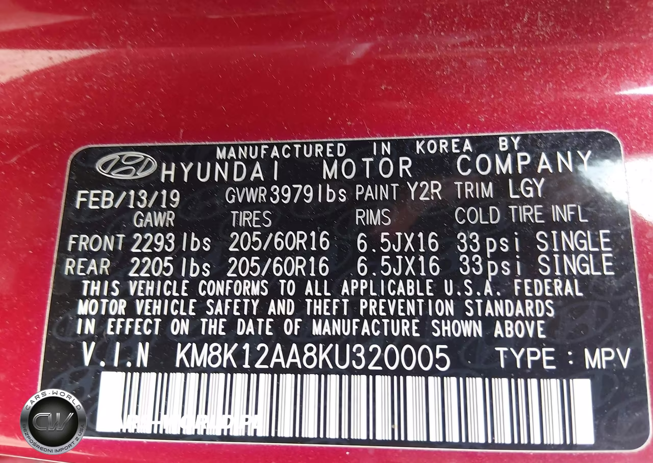 2019 Hyundai Kona Se VIN:KM8K12AA8KU320005 - 9