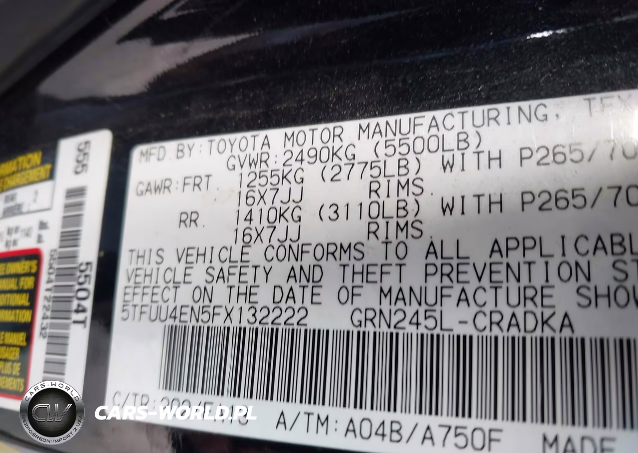 2015 Toyota Tacoma Base V6 VIN:5TFUU4EN5FX132222 - 9