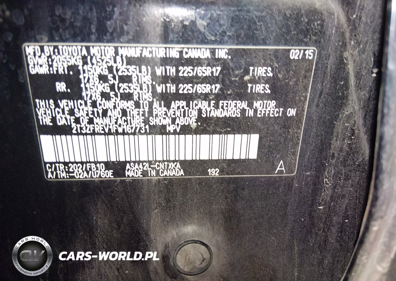 2015 Toyota Rav4 Le VIN:2T3ZFREV1FW167731 - 9