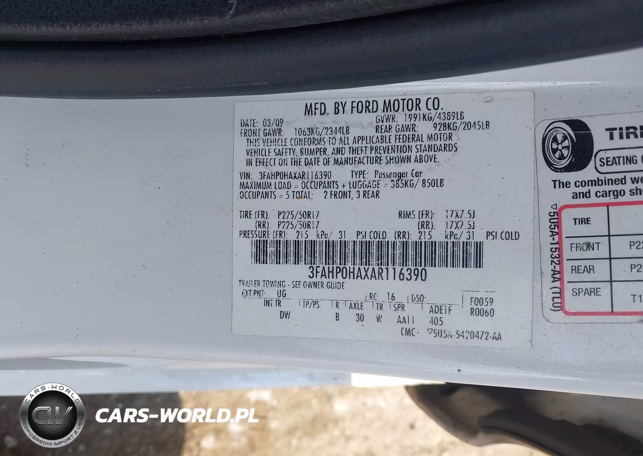 2010 Ford Fusion Se VIN:3FAHP0HAXAR116390 - 9