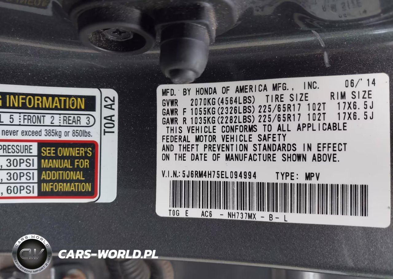 2014 Honda Cr-V Ex-L VIN:5J6RM4H75EL094994 - 9