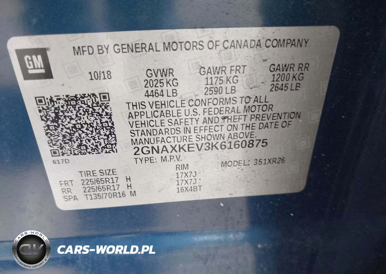 2019 Chevrolet Equinox Lt VIN:2GNAXKEV3K6160875 - 9