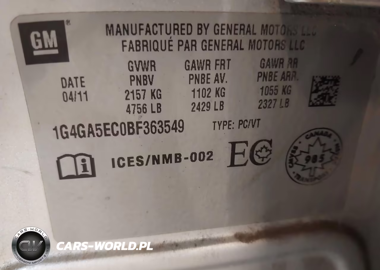 2011 Buick Lacrosse Cx VIN:1G4GA5EC0BF363549 - 9