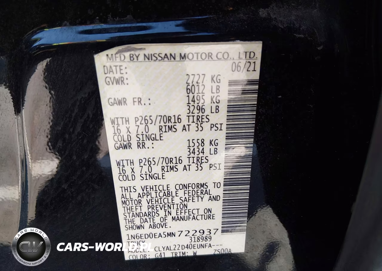 2021 Nissan Frontier Sv 4X2 VIN:1N6ED0EA5MN722937 - 9