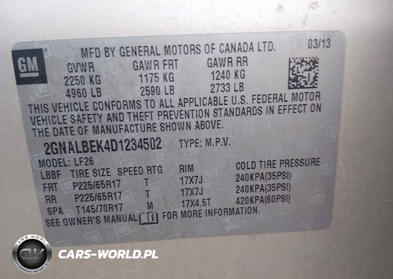 2013 Chevrolet Equinox Ls VIN:2GNALBEK4D1234502 - 9