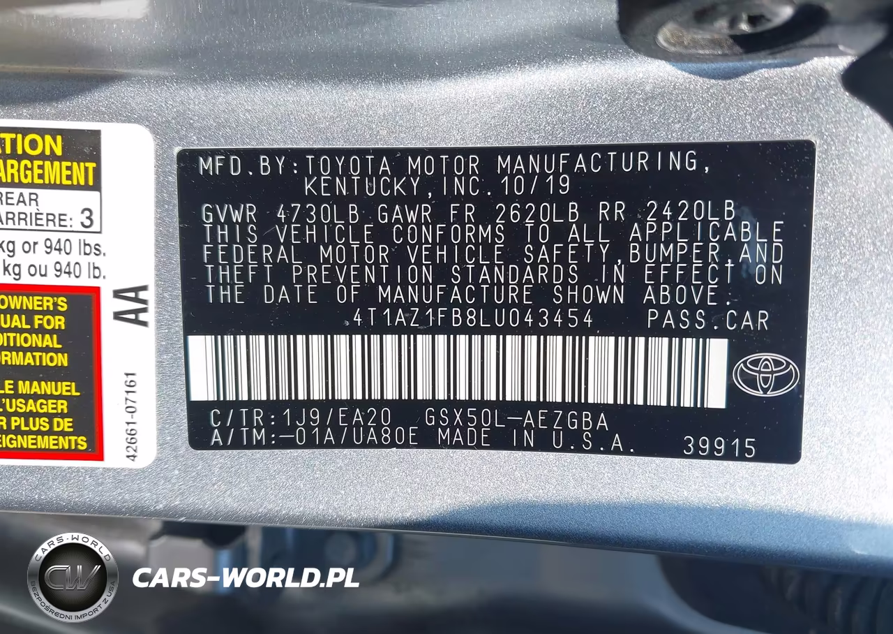2020 Toyota Avalon Xle VIN:4T1AZ1FB8LU043454 - 9