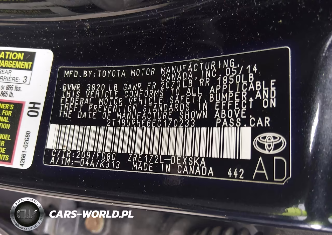 2014 Toyota Corolla S Plus VIN:2T1BURHE6EC170233 - 9