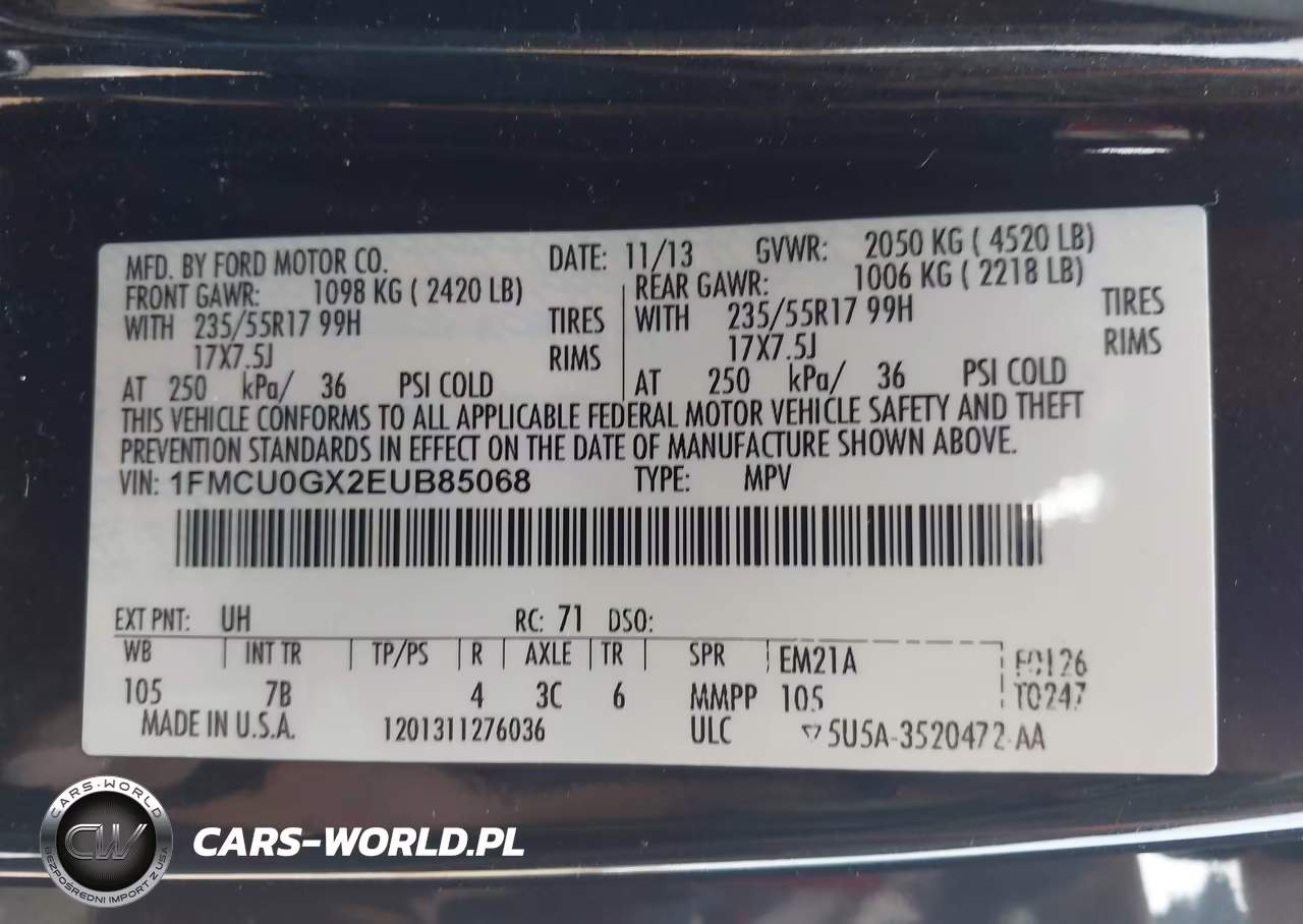 2014 Ford Escape Se VIN:1FMCU0GX2EUB85068 - 9