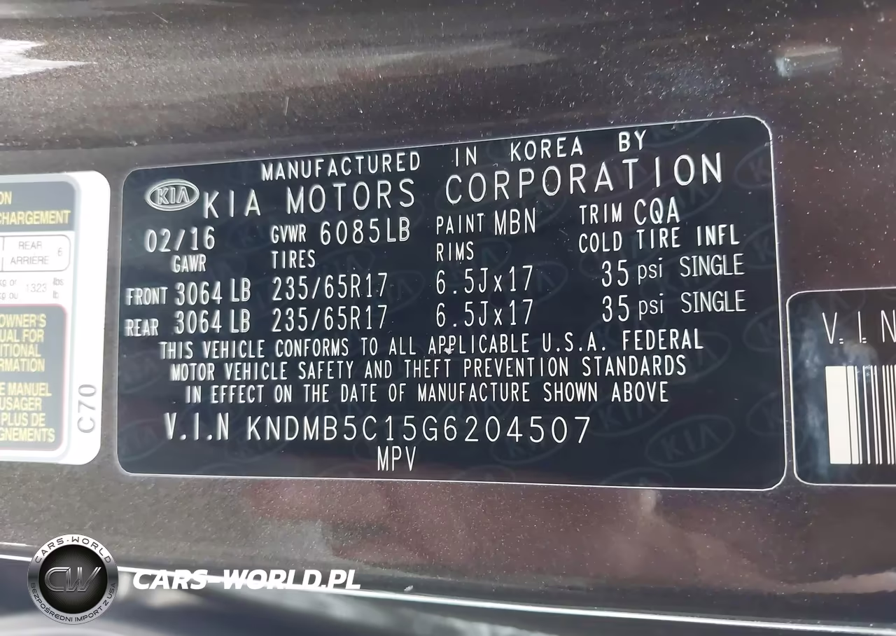 2016 Kia Sedona Lx VIN:KNDMB5C15G6204507 - 9