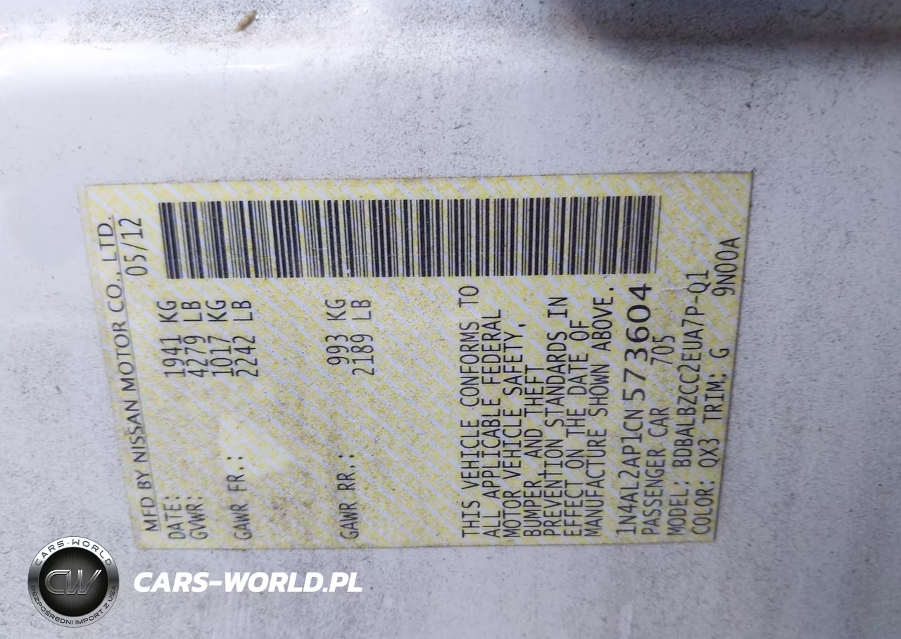 2012 Nissan Altima 2.5 S VIN:1N4AL2AP1CN573604 - 9