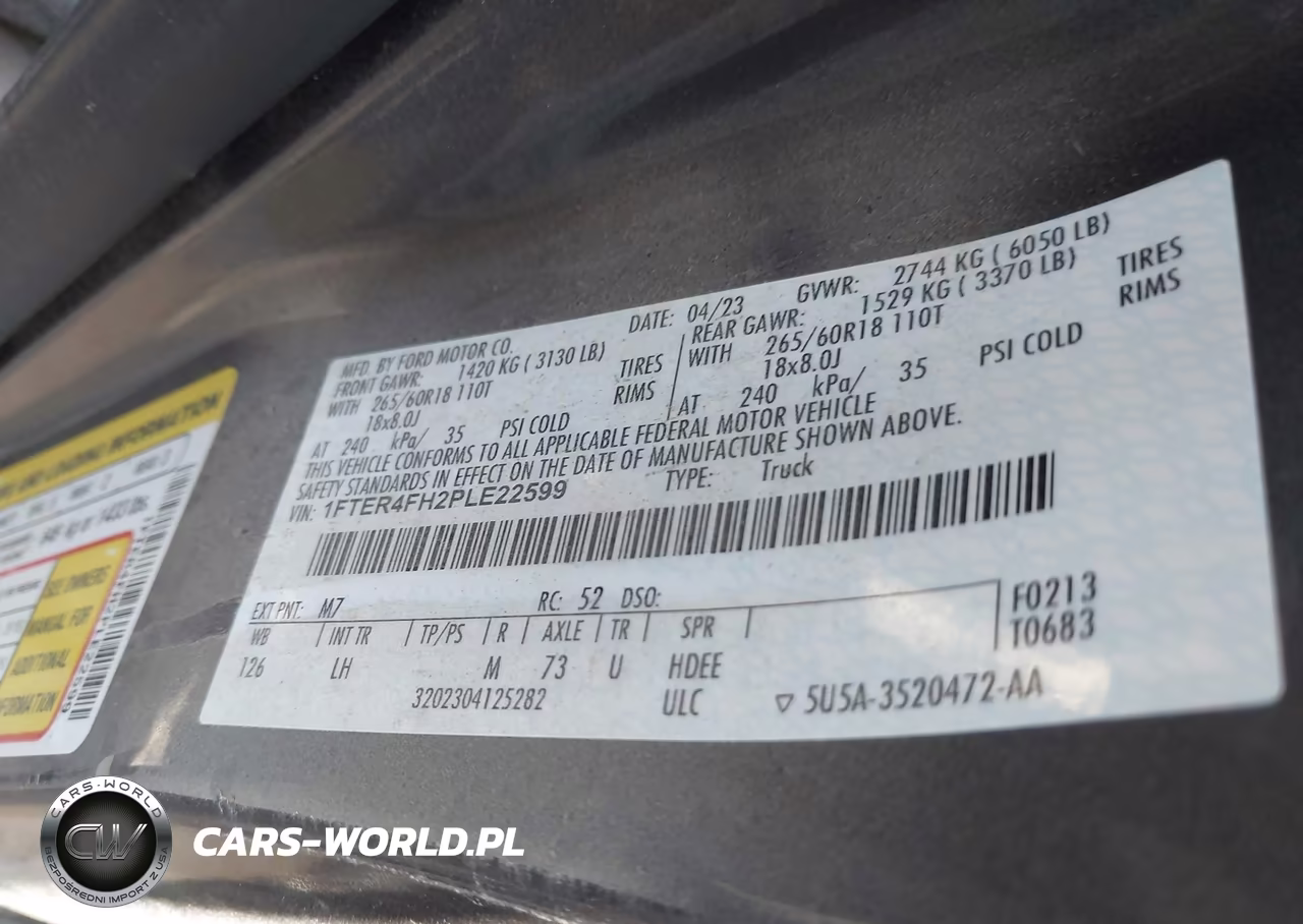 2023 Ford Ranger Xlt VIN:1FTER4FH2PLE22599 - 9