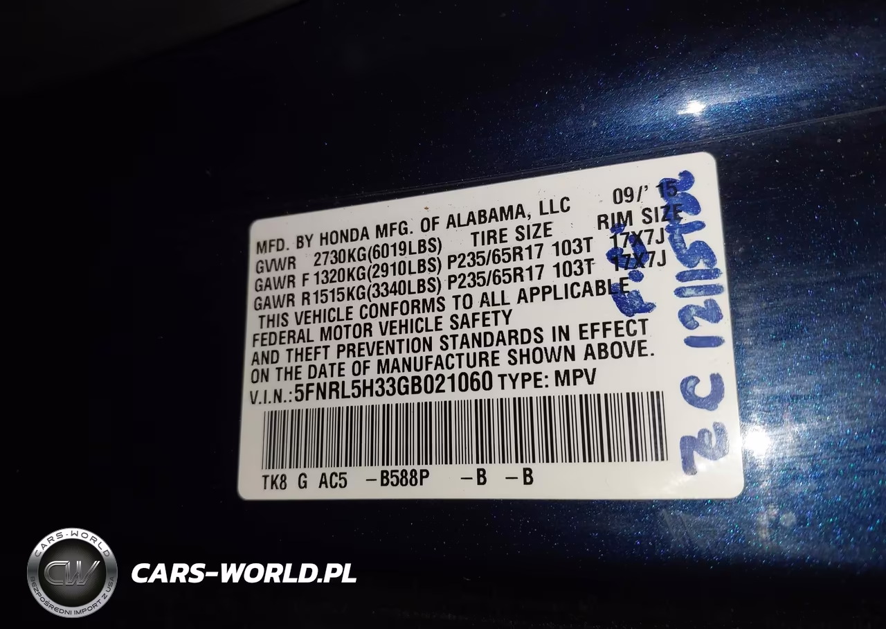 2016 Honda Odyssey Se VIN:5FNRL5H33GB021060 - 9