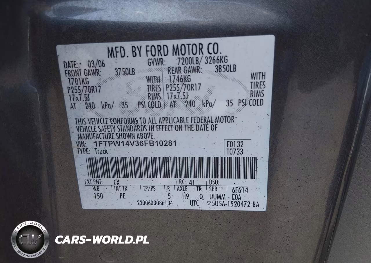 2006 Ford F-150 Fx4-Lariat-Xlt VIN:1FTPW14V36FB10281 - 9