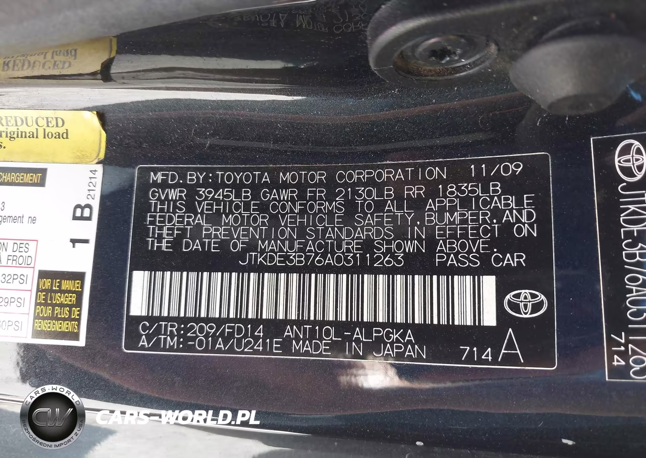 2010 Scion Tc VIN:JTKDE3B76A0311263 - 9