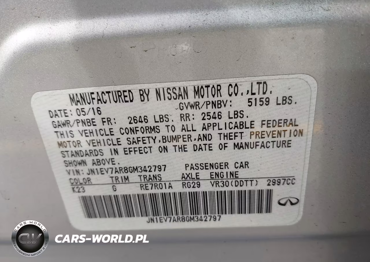 2016 Infiniti Q50 3.0T Premium VIN:JN1EV7AR8GM342797 - 9